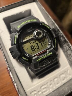 Casio G-Shock 8900 Black Digital Sport Watch with Lime Green Accents